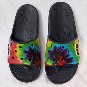 Size 11 Crocs Mens Classic Tie-Dye Graphic Slide 206520